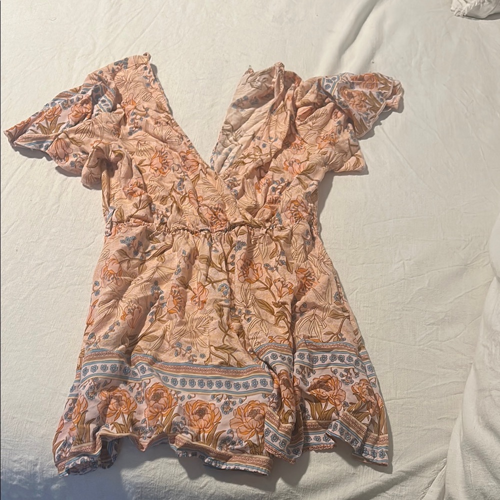 Floral Ruffle Sleeve Dress